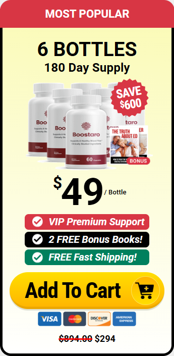 Best Value Package – Boostaro Supplement 6 Bottles