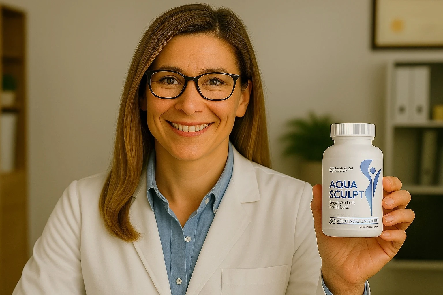 Dr. Langdon with AquaSculpt Bottle